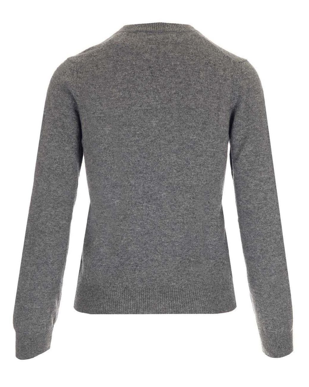 COMME DES GARÇONS PLAY Gray Comme Des Garçons Play Crewneck Knitted Cardigan for men