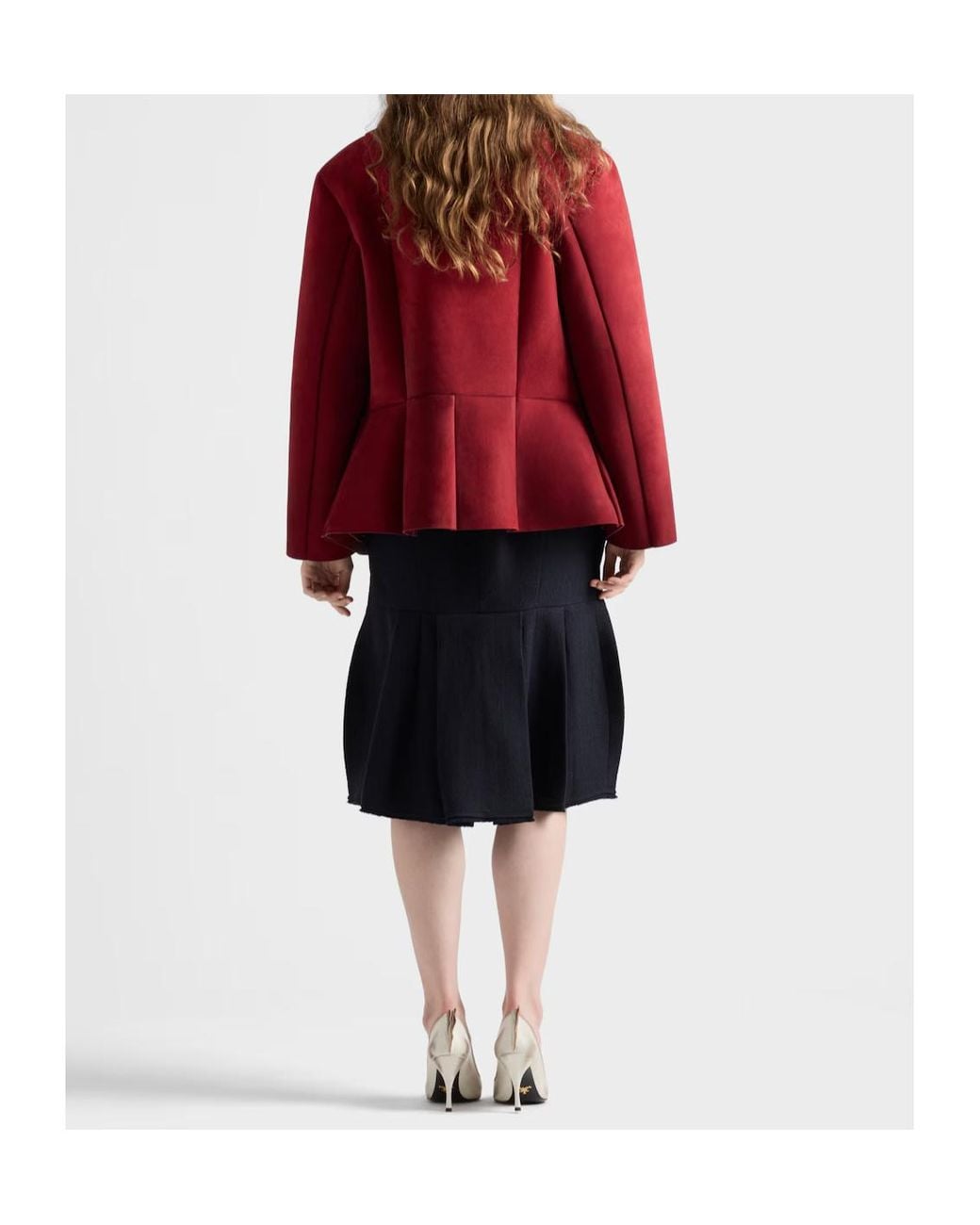 Prada Blue Chevron Midi Skirt