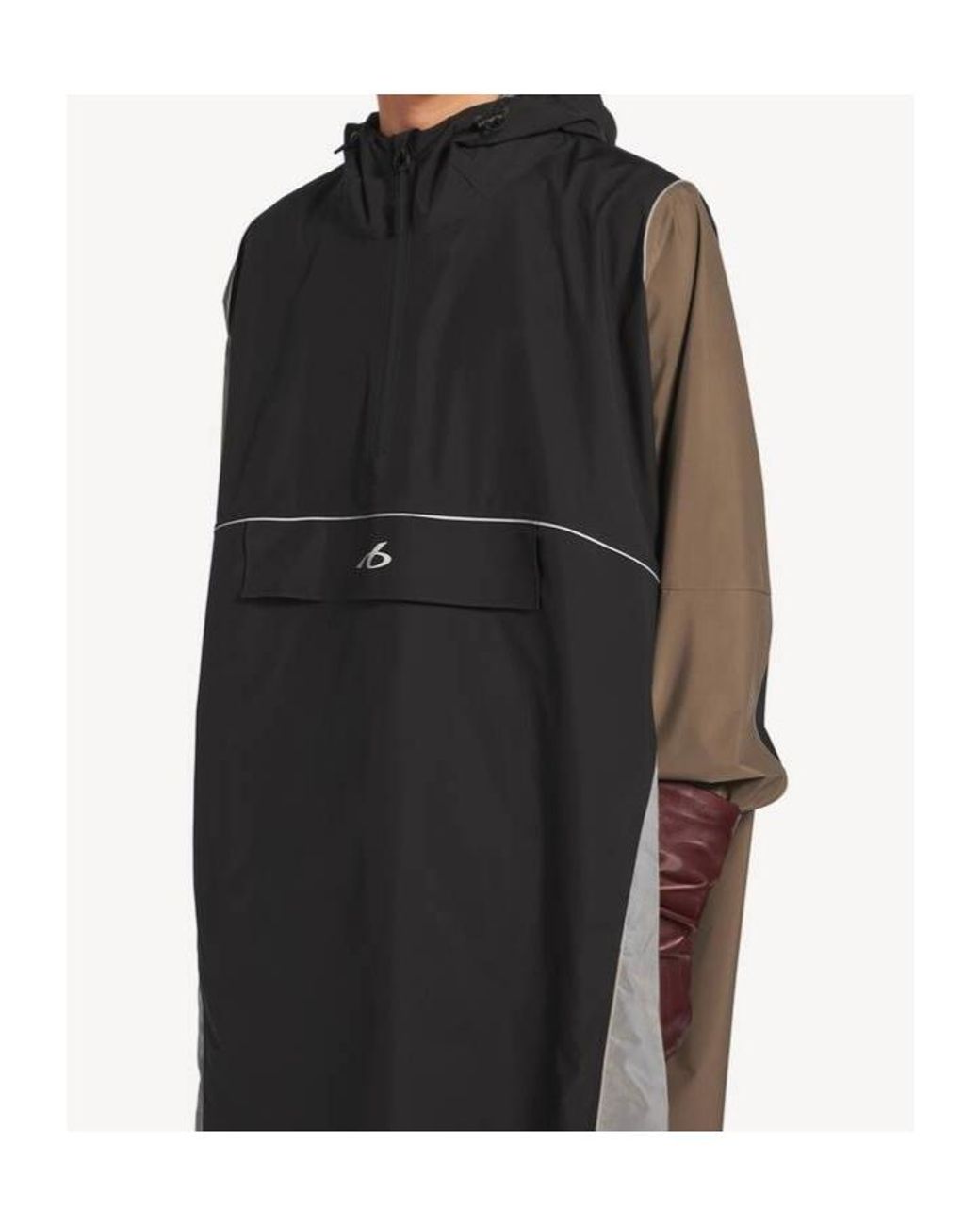 Balenciaga Black Hooded Techwear Poncho for men