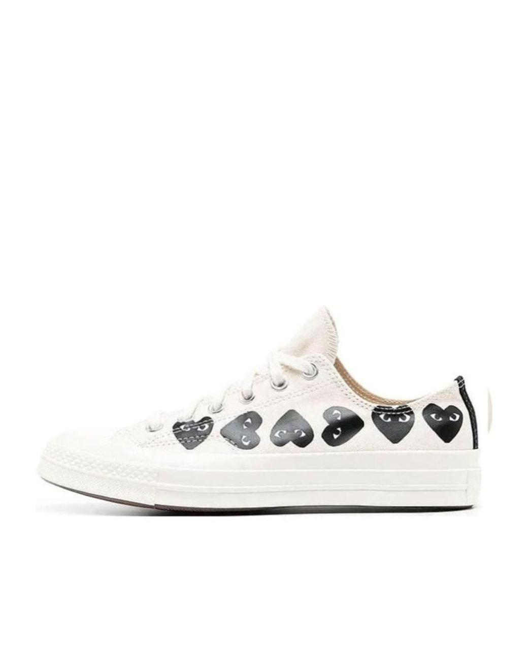 COMME DES GARÇONS PLAY White Printed Lace Low-Cut Skate Shoes for men