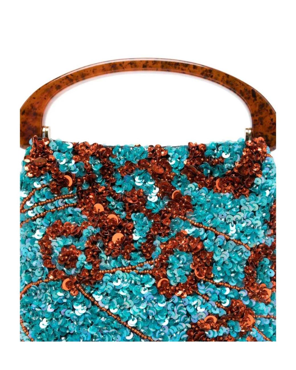 Dries Van Noten Blue Micro Crisp Embellished Bucket Bag