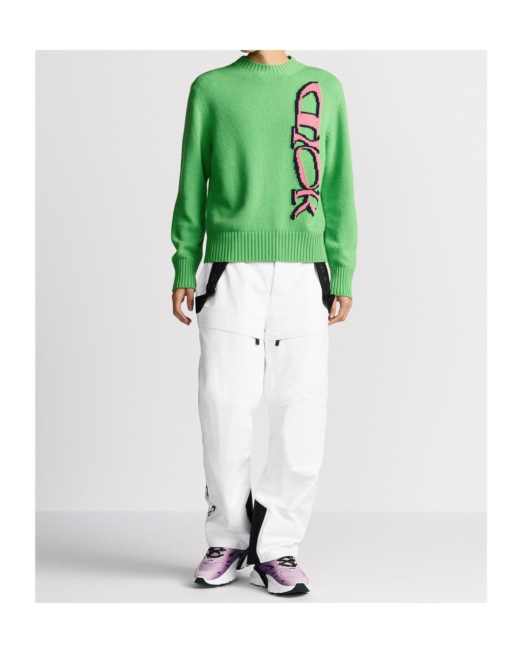 Dior White And Descente And Lewis Hamilton Ski Pants With Suspenders for men