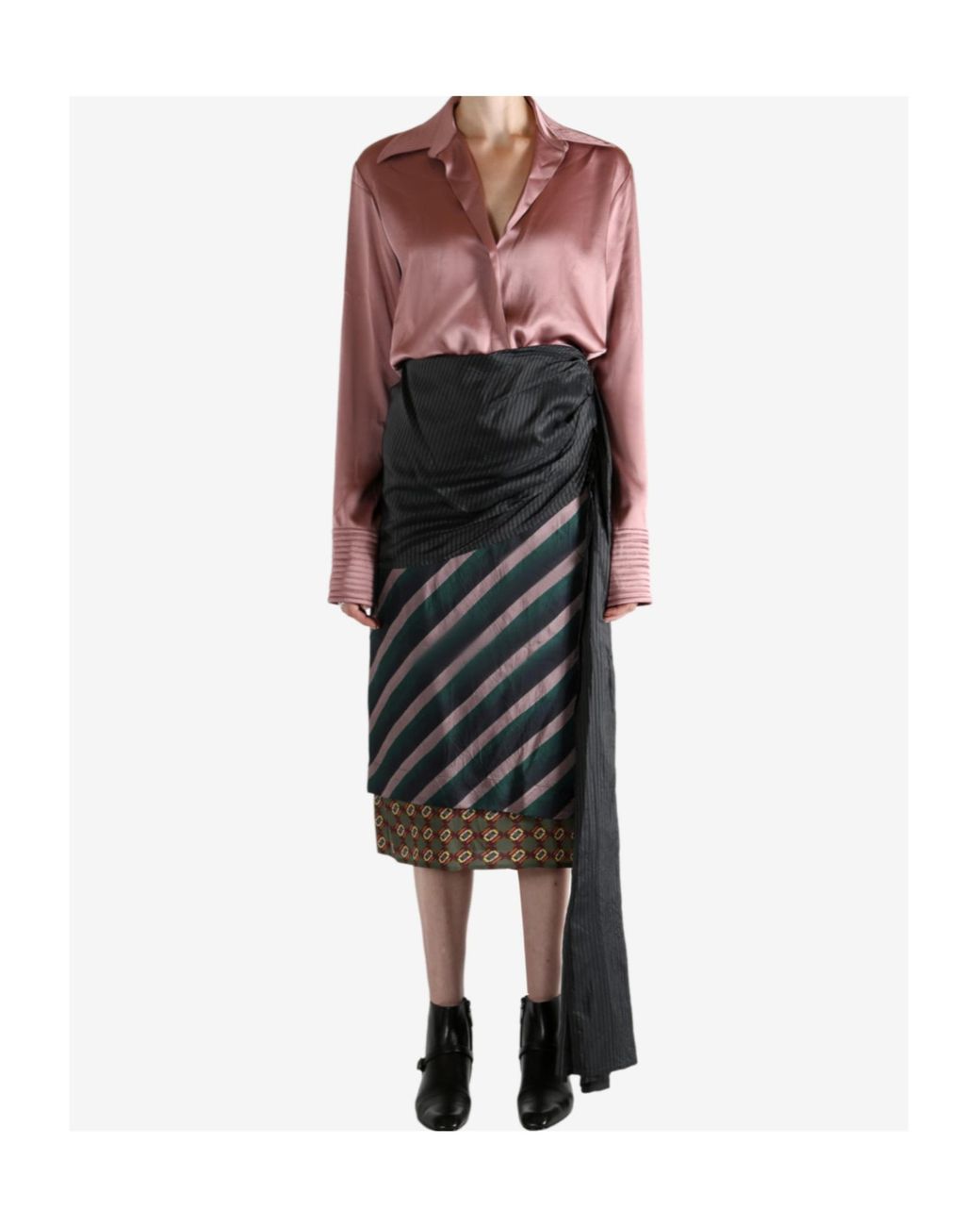 Dries Van Noten Pink Celinta Satin Shirt