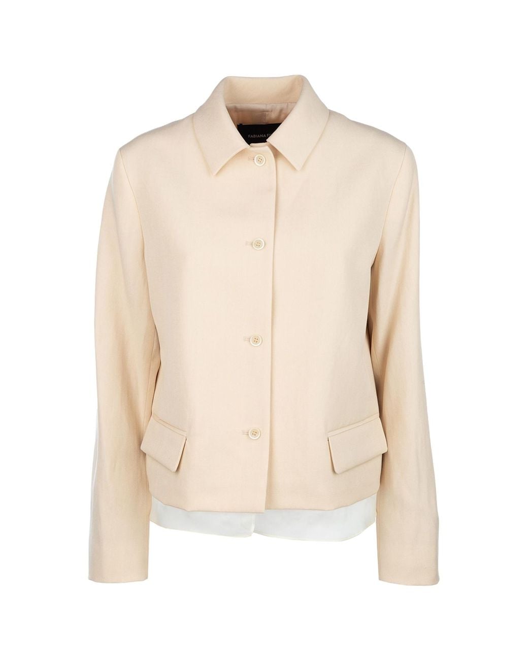 Fabiana Filippi Natural Long-Sleeved Casual Jacket
