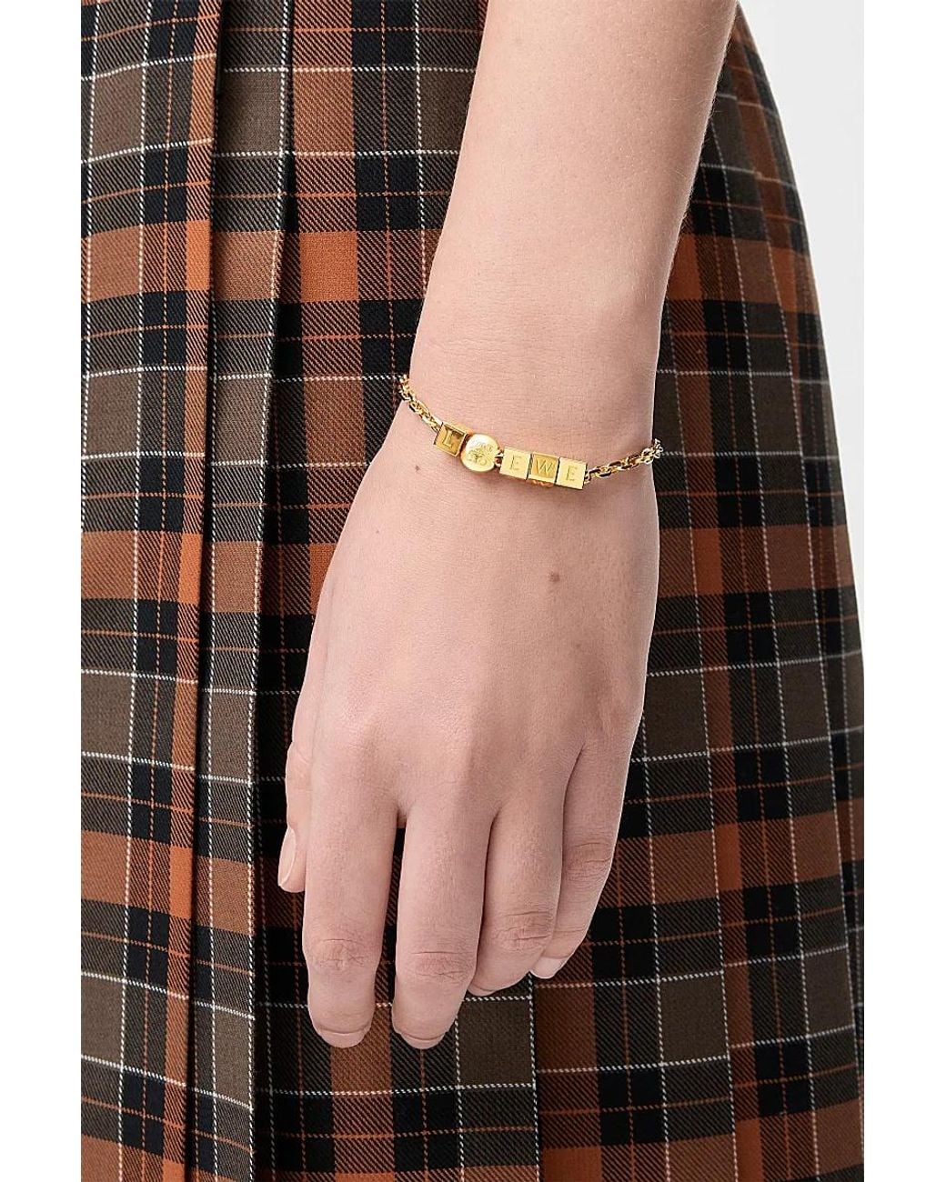 Loewe Metallic Pebble-Cube Bracelet