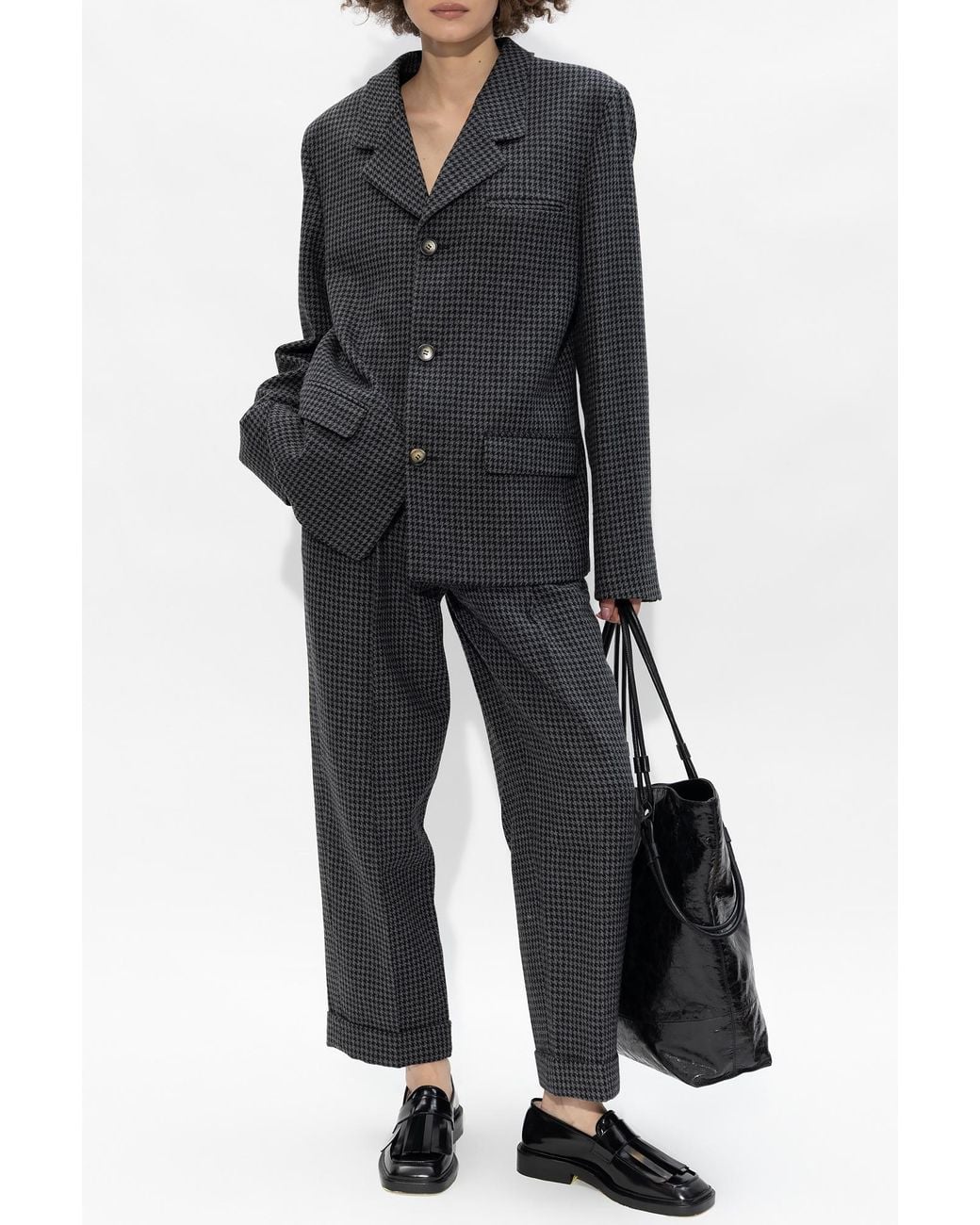 Nanushka Black Biba Checked Trousers