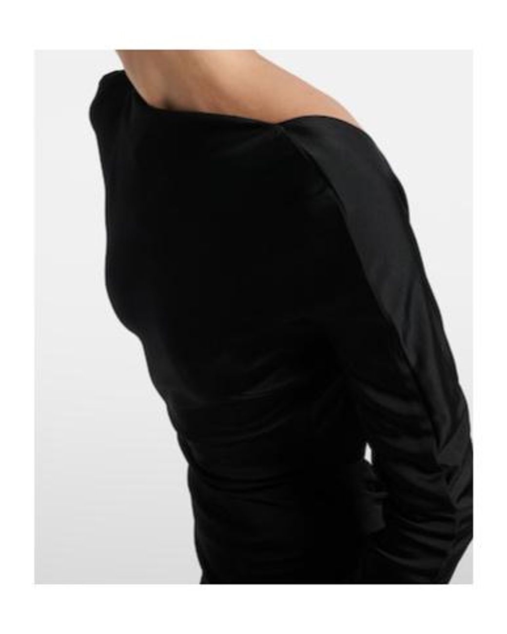 David Koma Black Gathered Jersey Gown