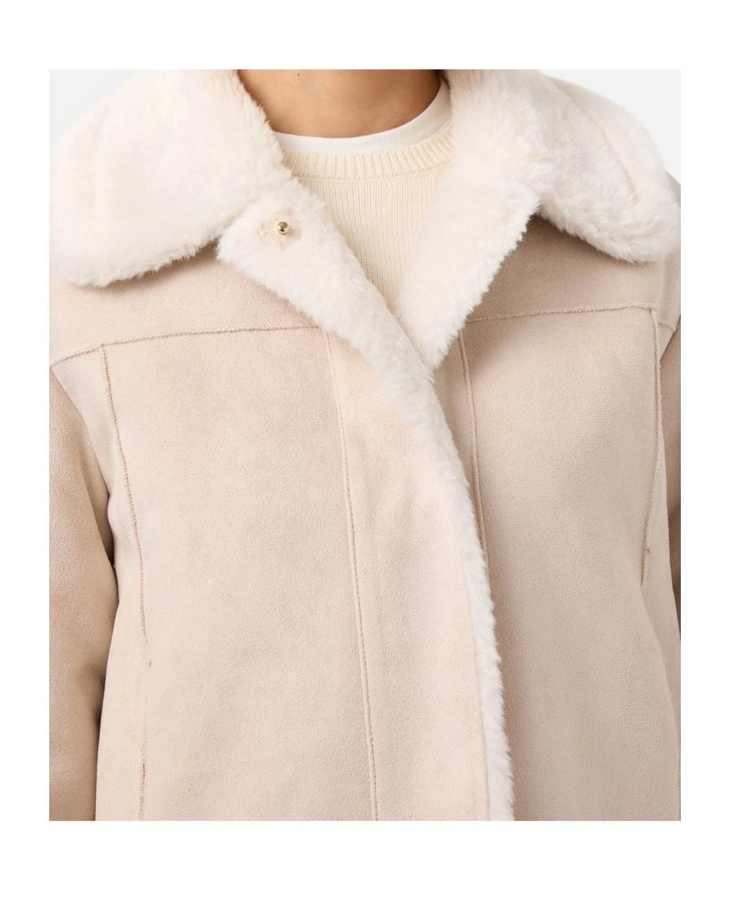 Mc2 Saint Barth Natural Lorayne Faux-Shearling Jacket
