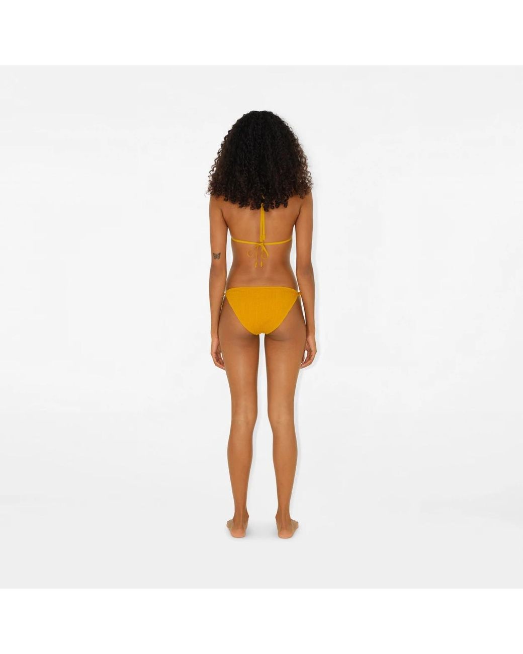 Burberry Metallic Crinkled Texture Halterneck Bikini Top