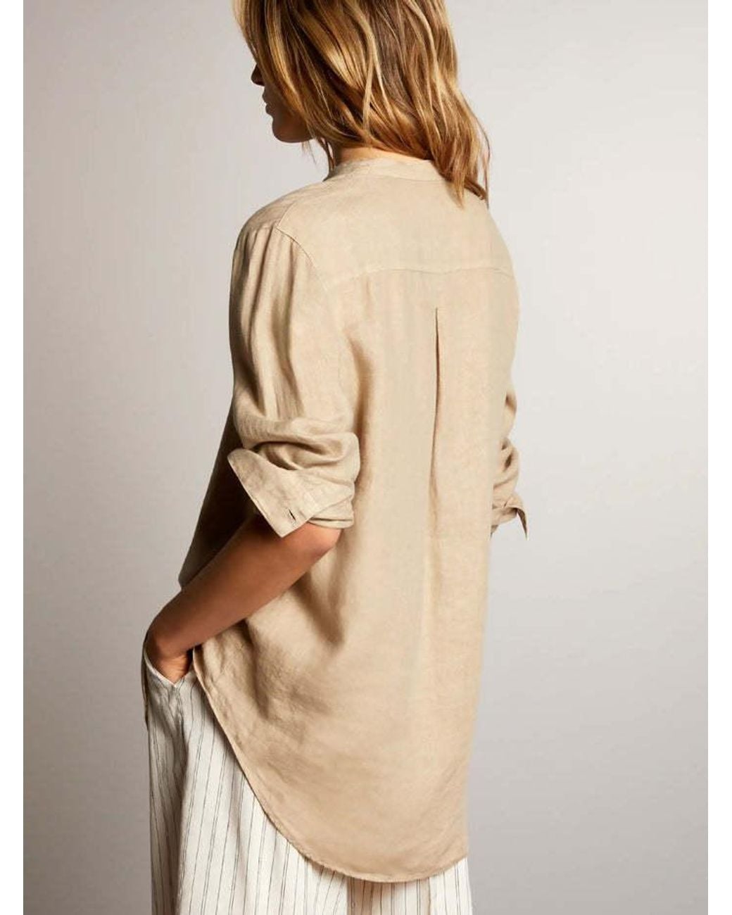 Fay Natural Long-Sleeved Button-Up Shirt
