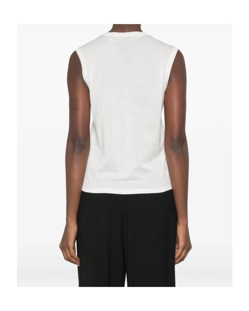 Fendi White Graphic-Print Sleeveless Top