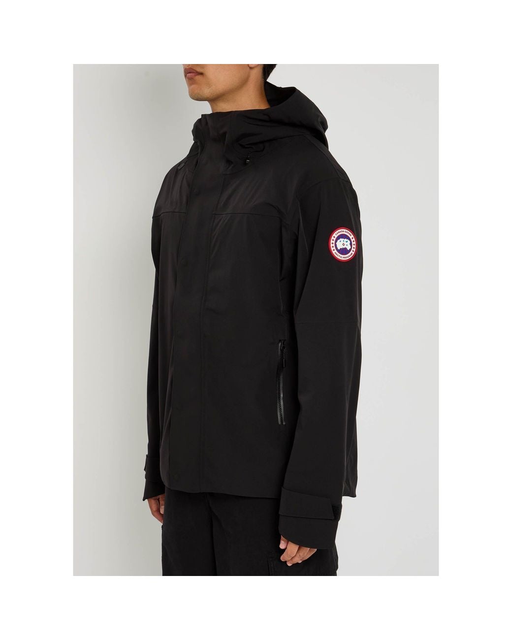 Canada Goose Black Hooded Windproof Jacket for men