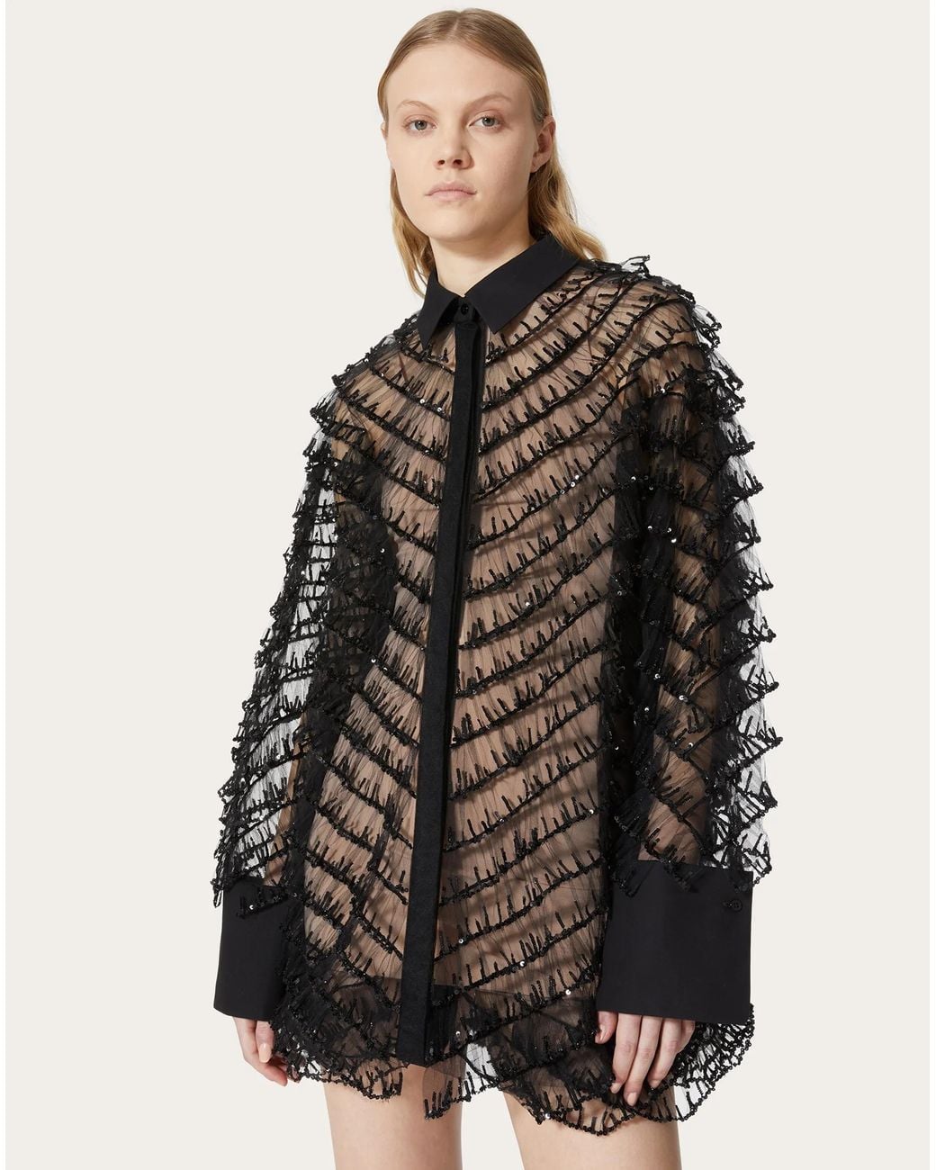 Valentino Gray Short Tulle Dress