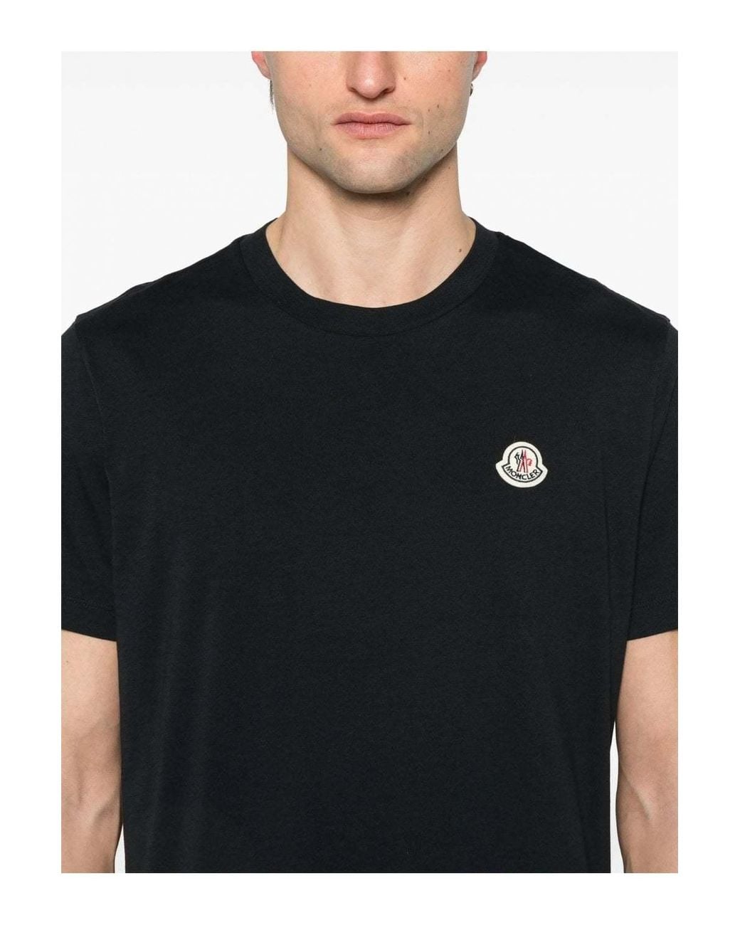 Moncler White Short-Sleeved T-Shirt for men