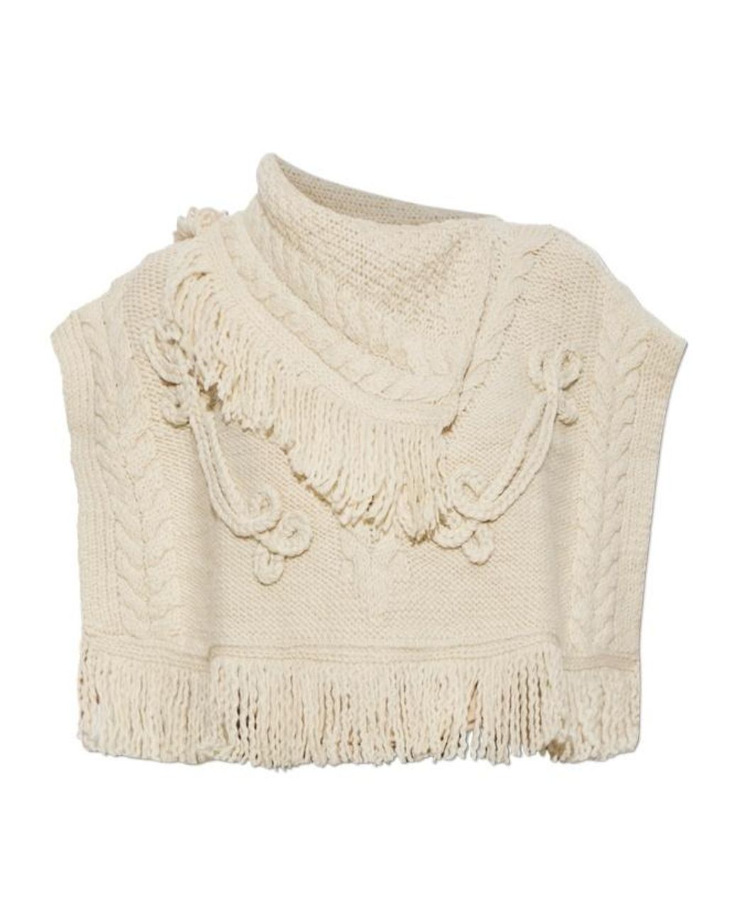 Isabel Marant Natural Isabel Marant Étoile Kacie Fringed Knit Cape