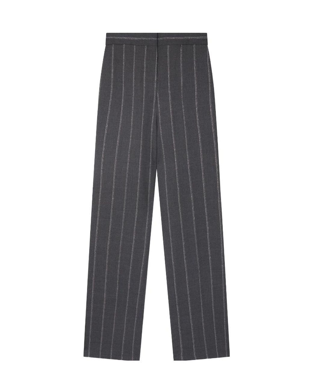 Stella McCartney Gray Striped Tailored Trousers