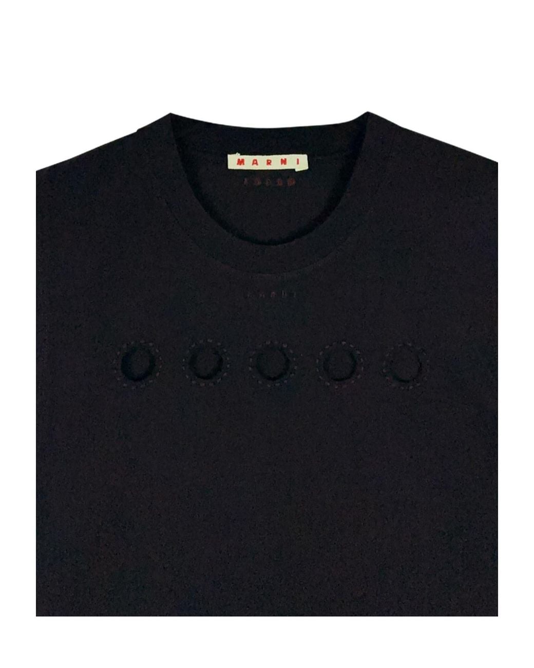 Marni Black Sleeveless Embroidered T-Shirt