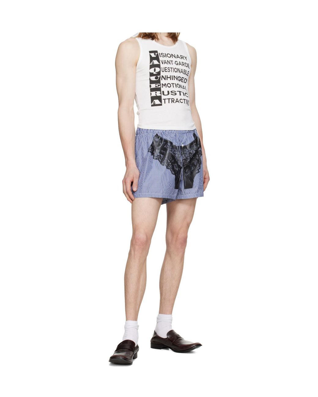 VAQUERA Blue Trompe Loeil Print Shorts for men