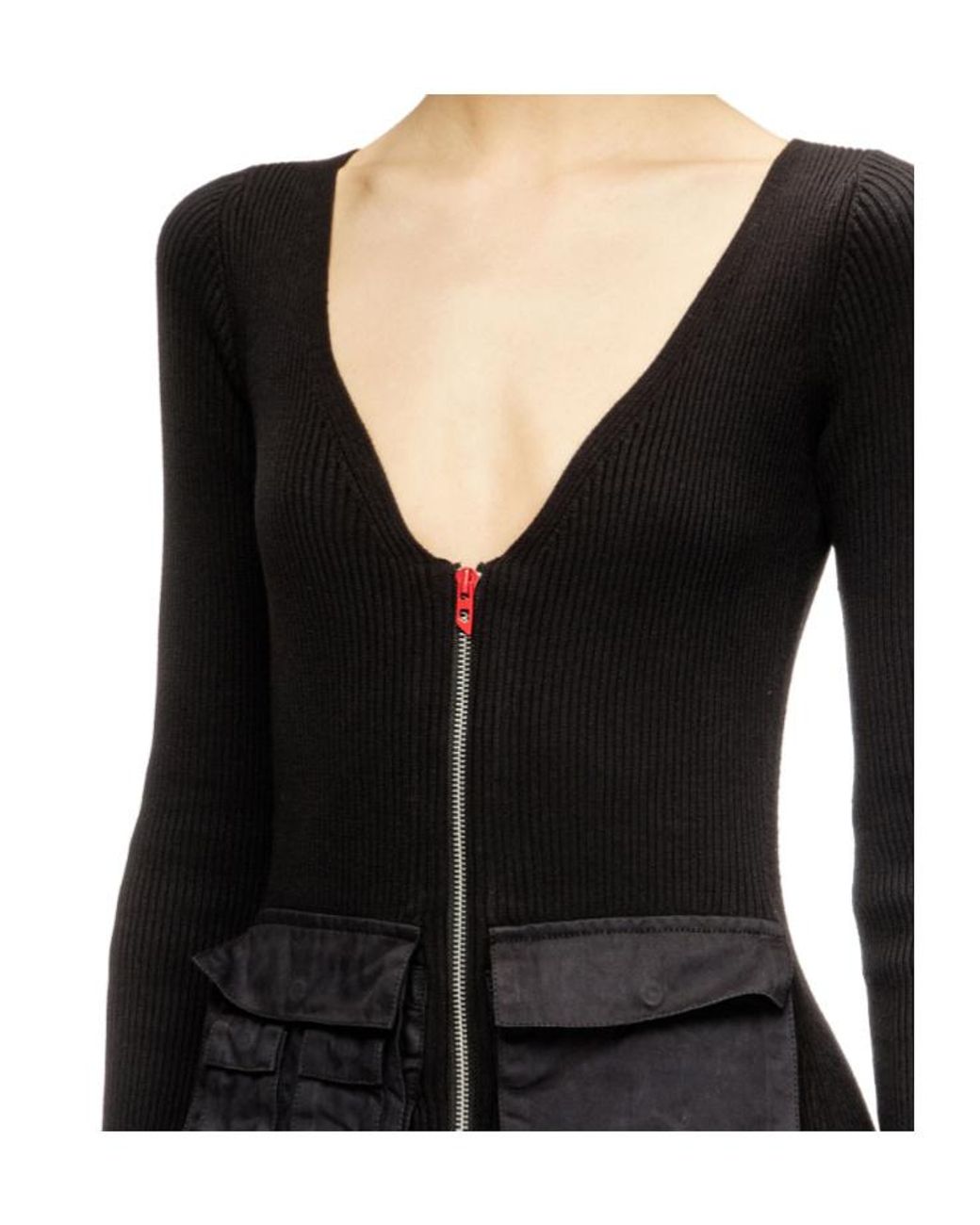 DIESEL Black M-Melti-Ls Zipped Dress