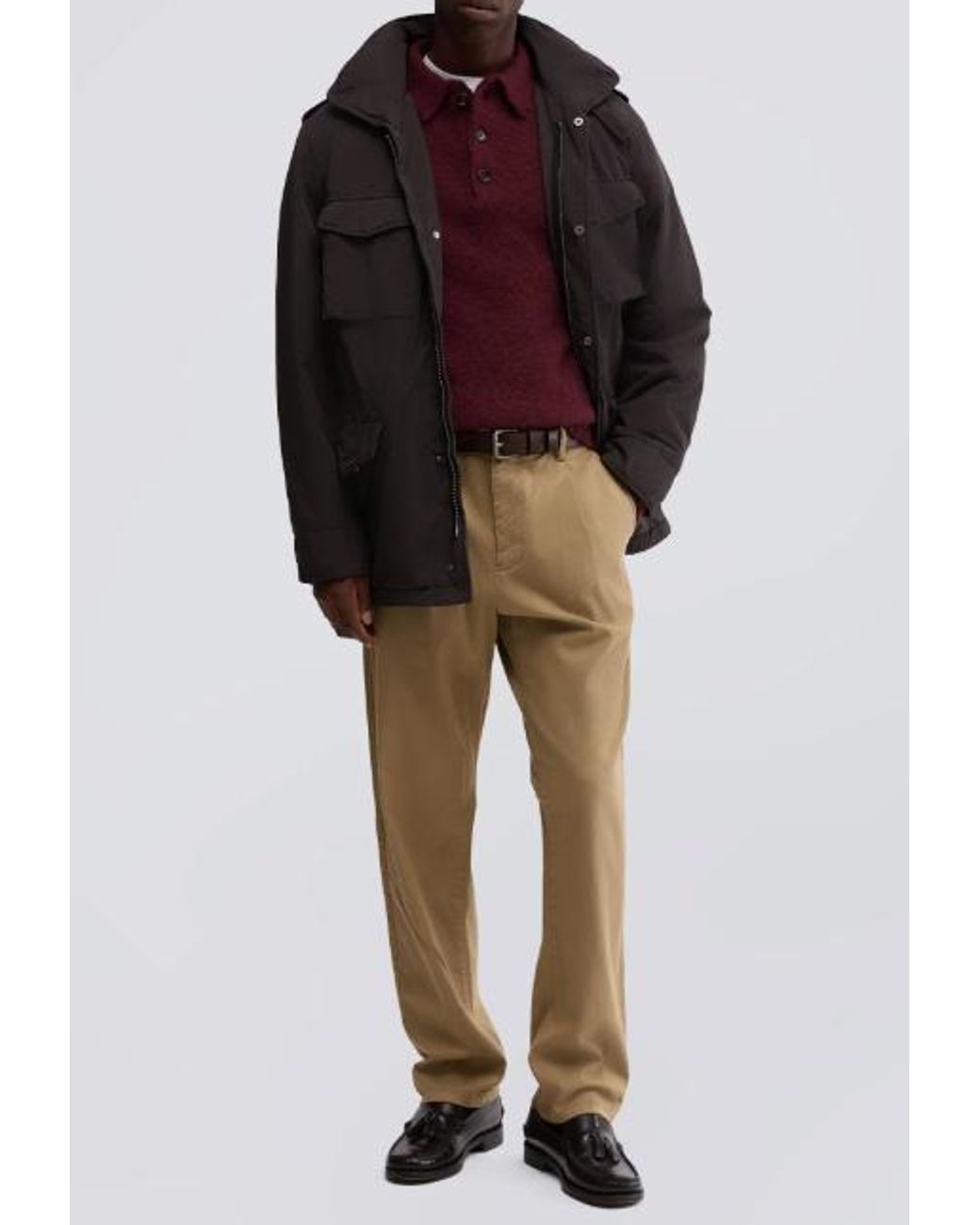 Aspesi Purple Long-Sleeved Polo Shirt for men