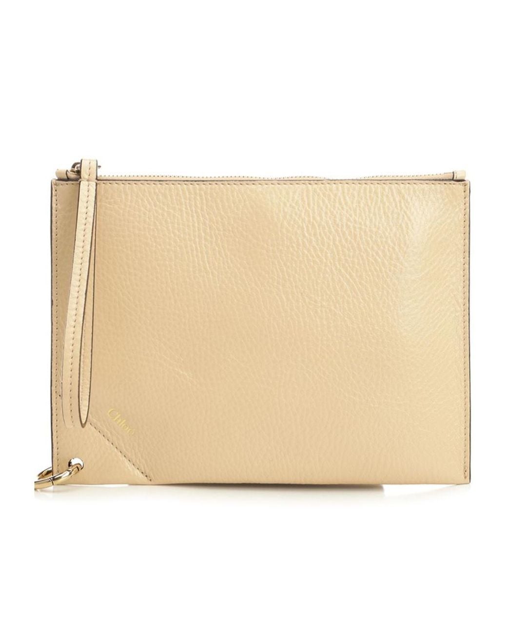 Chloé Natural Chloé Spin Zip Wristlet Bag