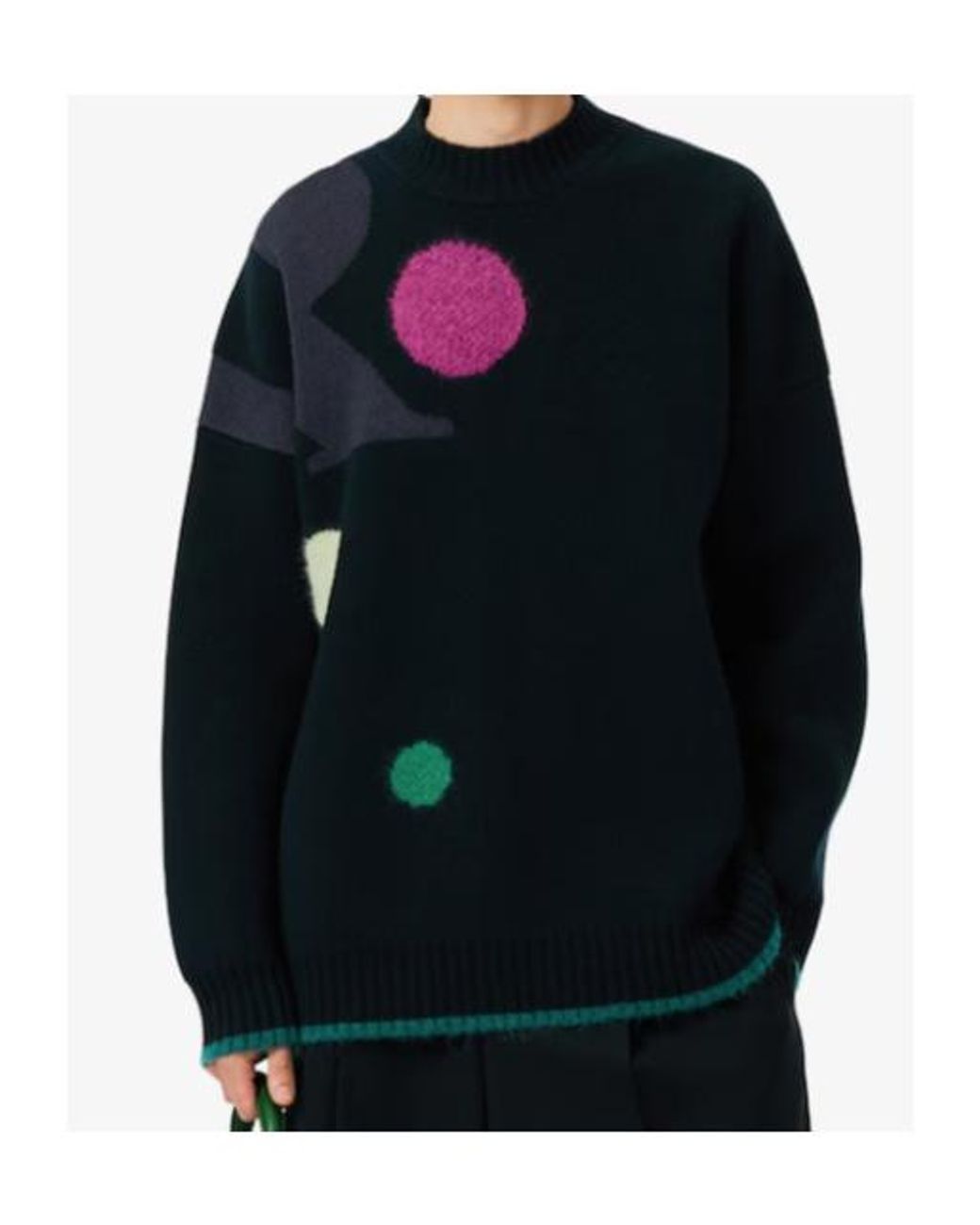 Lacoste Blue Pattern Jacquard Crewneck Jumper for men