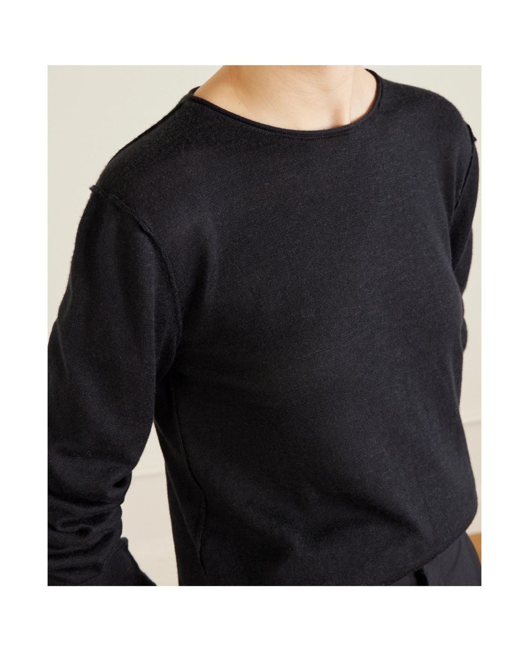 The Row Black Long-Sleeved Tops