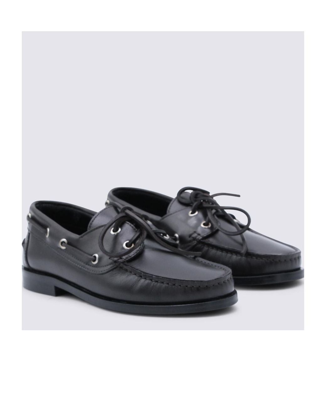 Aeyde Black Harris Round Toe Lace-Up Shoes