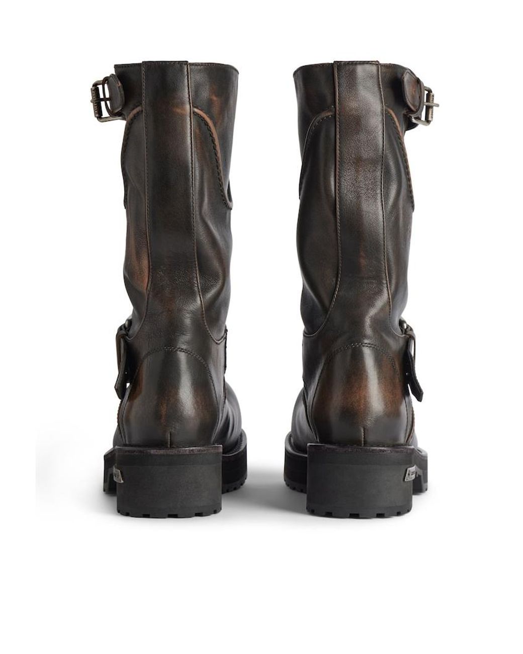 Balenciaga Black Venom Buckled-Strap Boots for men
