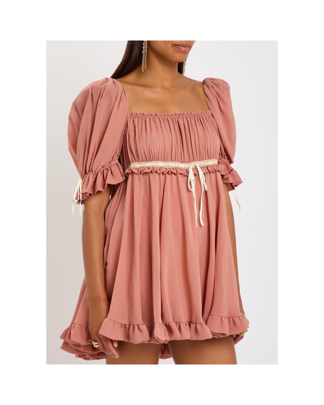 Chloé Pink Lace Paneled Dress