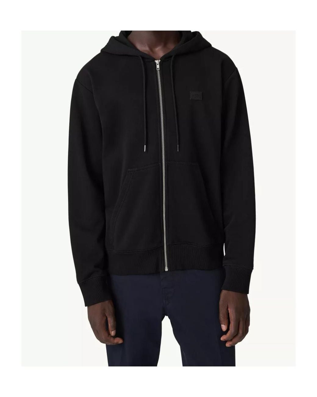 MM6 by Maison Margiela Black Logo-Patch Zip-Up Hoodie for men