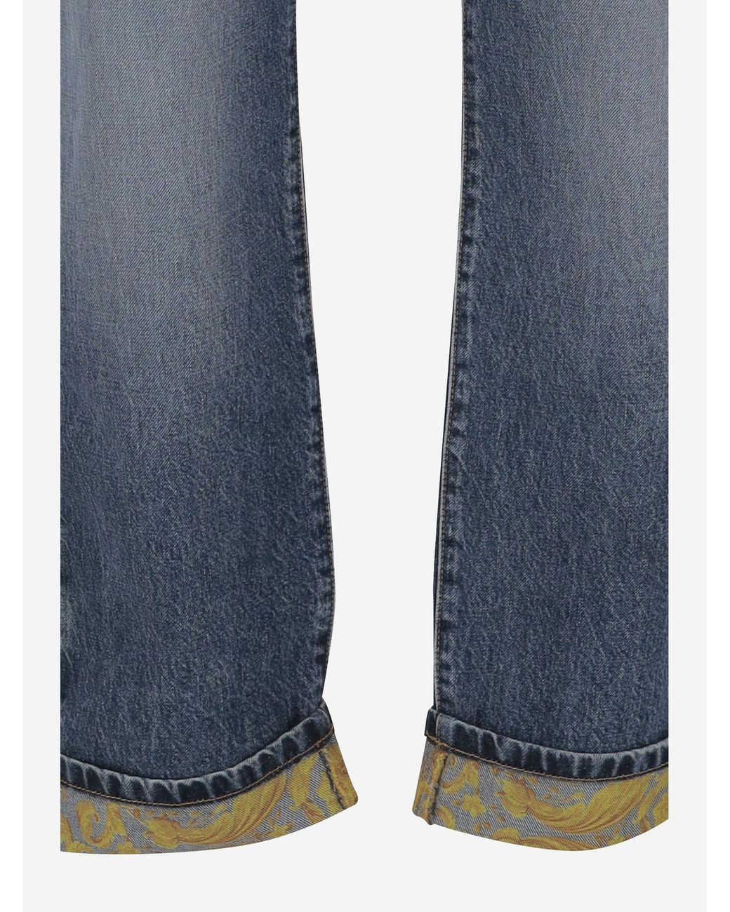 Versace Blue Logo-Patch Jeans for men