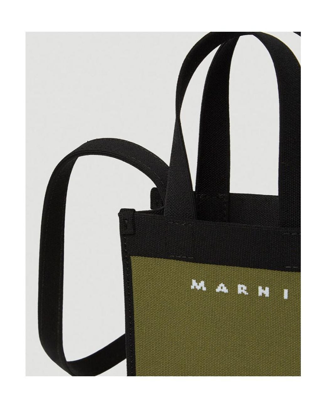 Marni Green Colour-Block Knitted Tote Bag for men