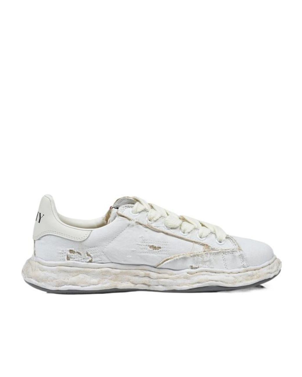 Maison Mihara Yasuhiro Charles Og Sole Ripped-Canvas Sneakers in White ...