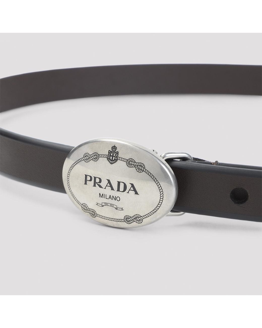 Prada White Leather Belt
