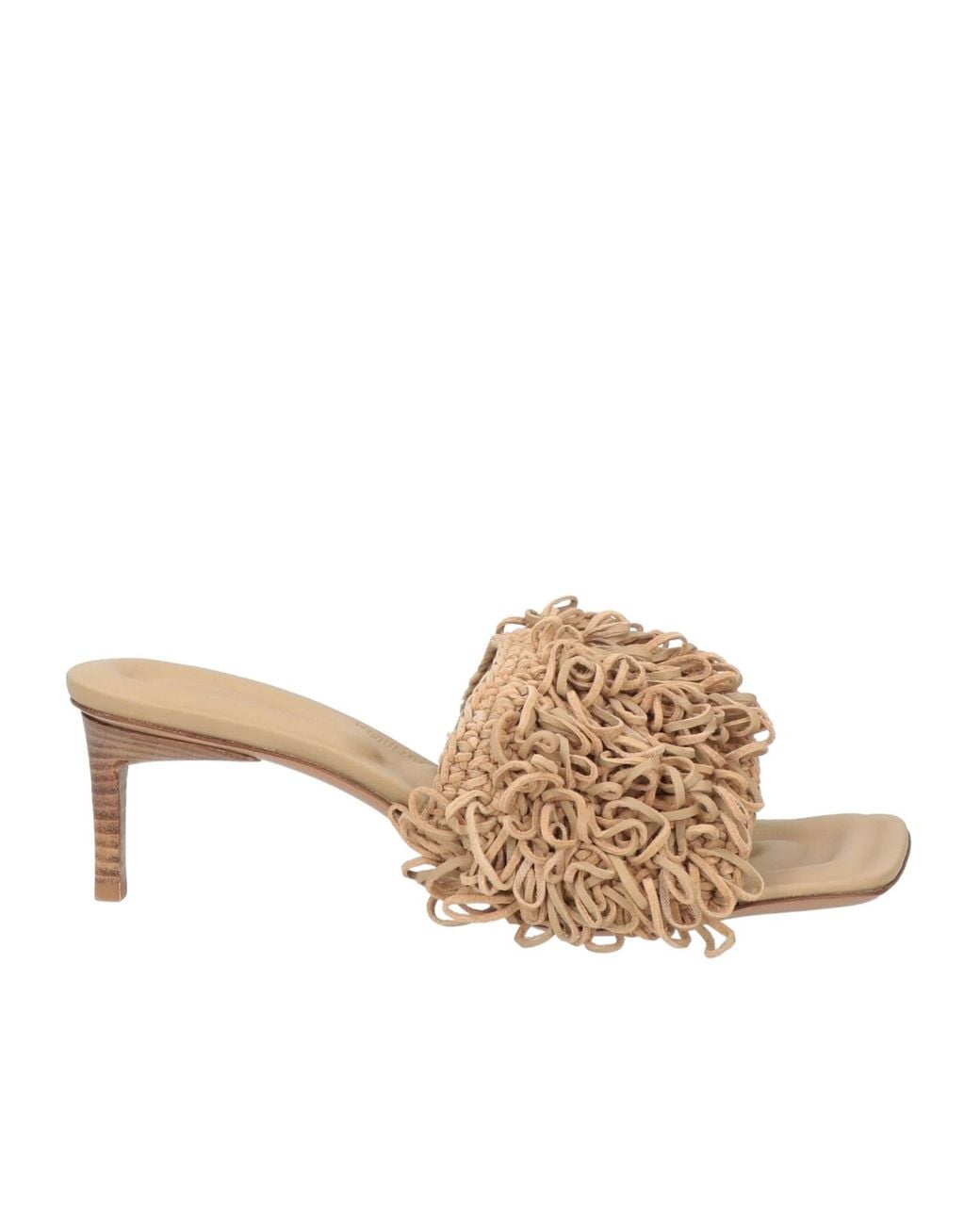 Jacquemus Natural Suede Slide Sandals