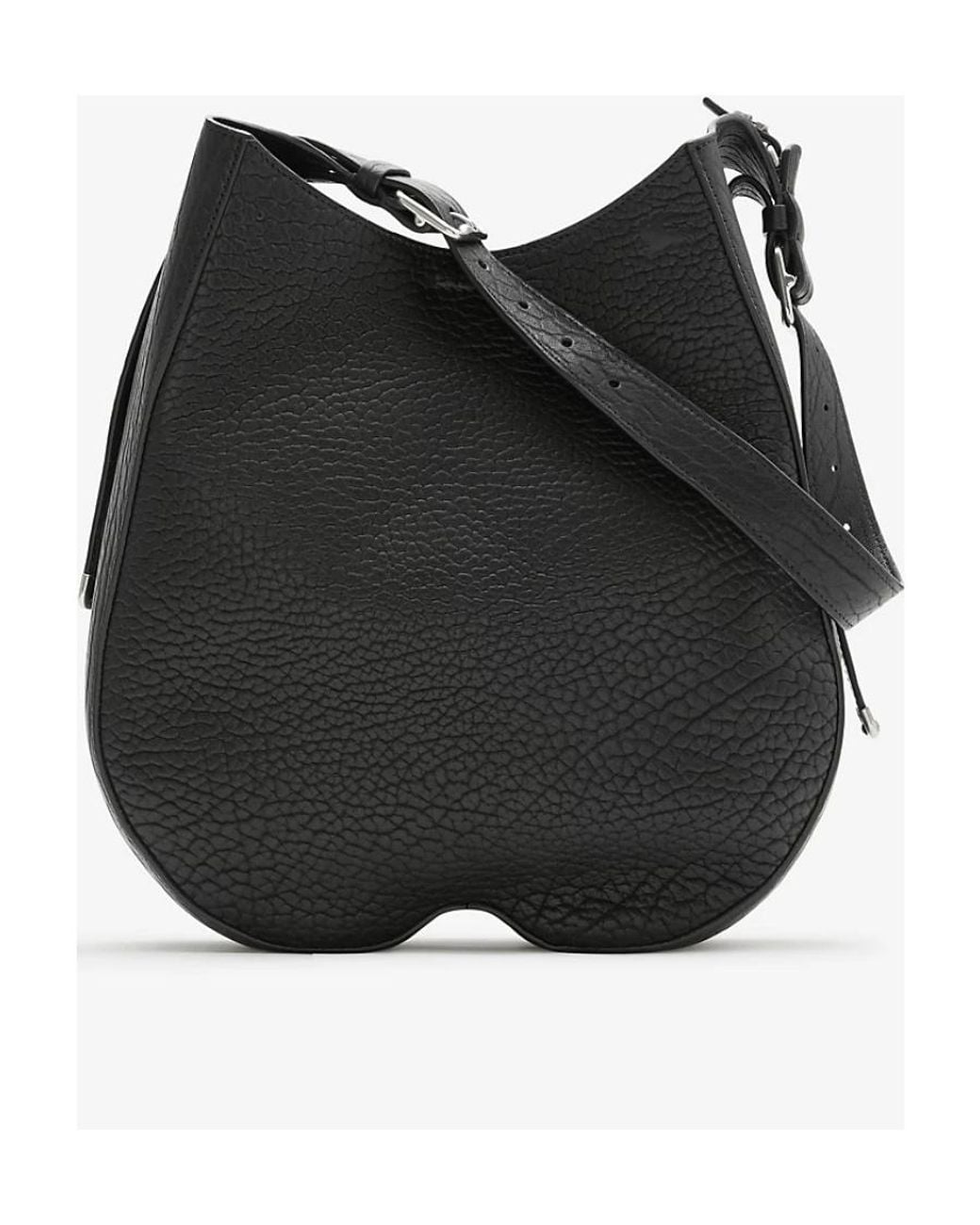 Burberry Black Medium Chess Leather Shoulder Bag
