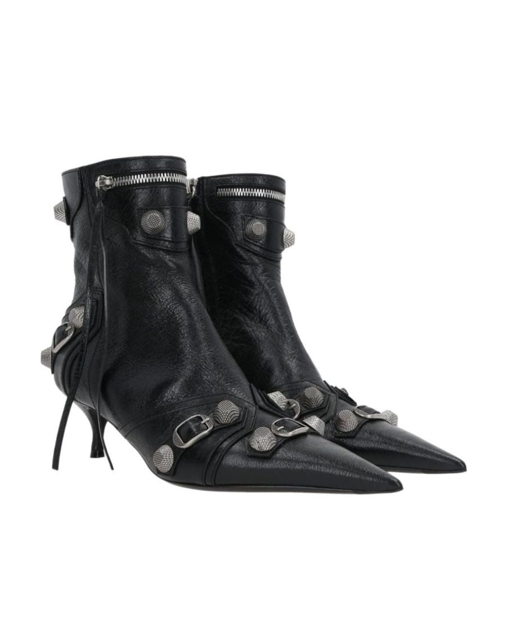 Balenciaga Black Cagole Pointed Toe Ankle Boots