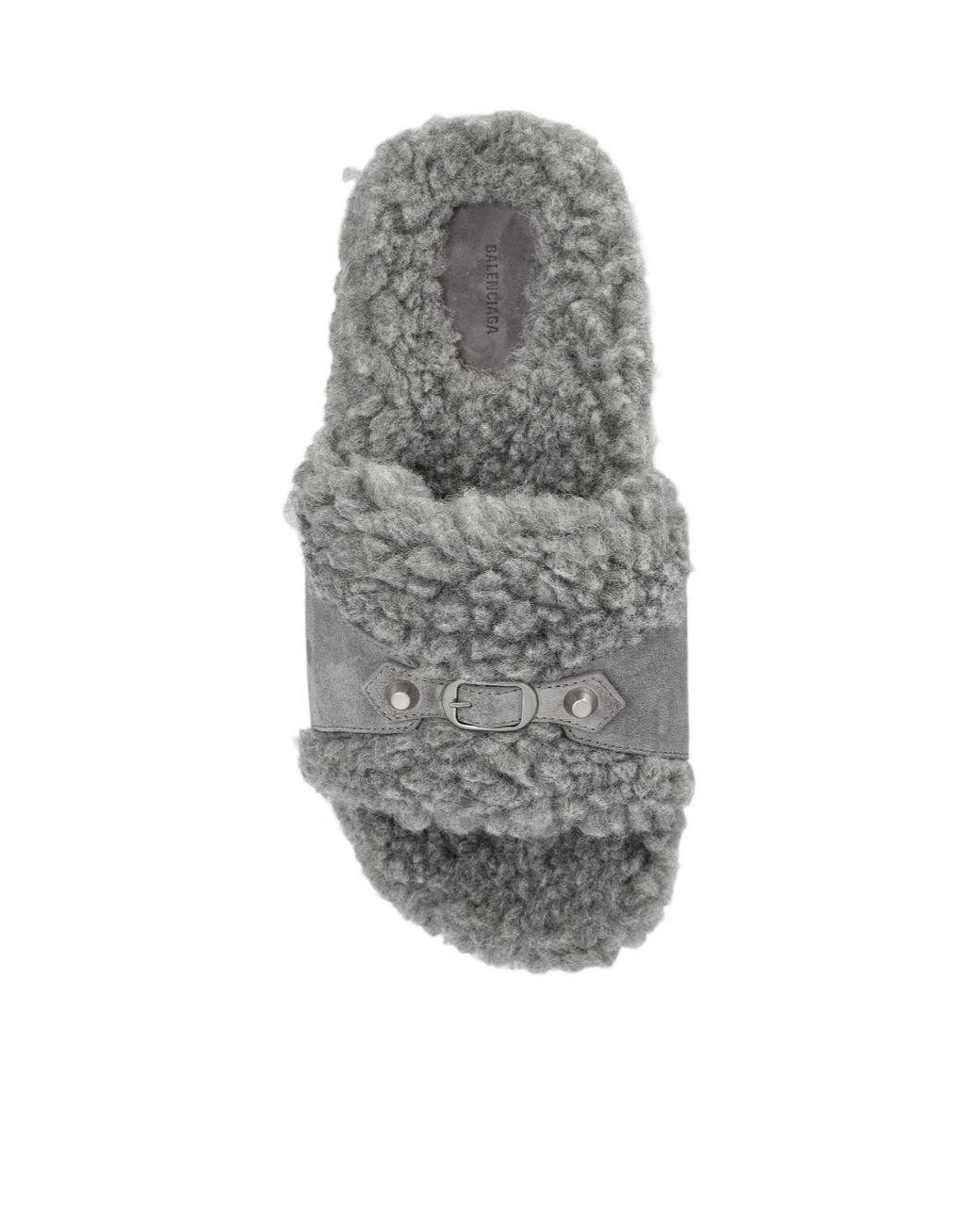 Balenciaga Gray Furry Slides