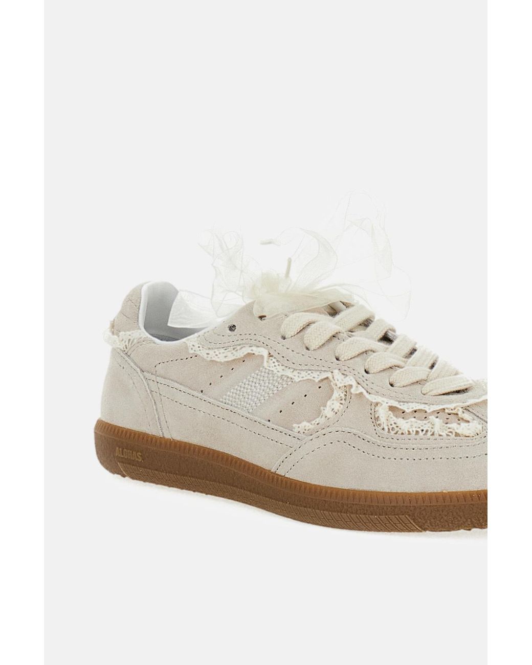 Alohas White Crochet Detail Low-Top Sneakers