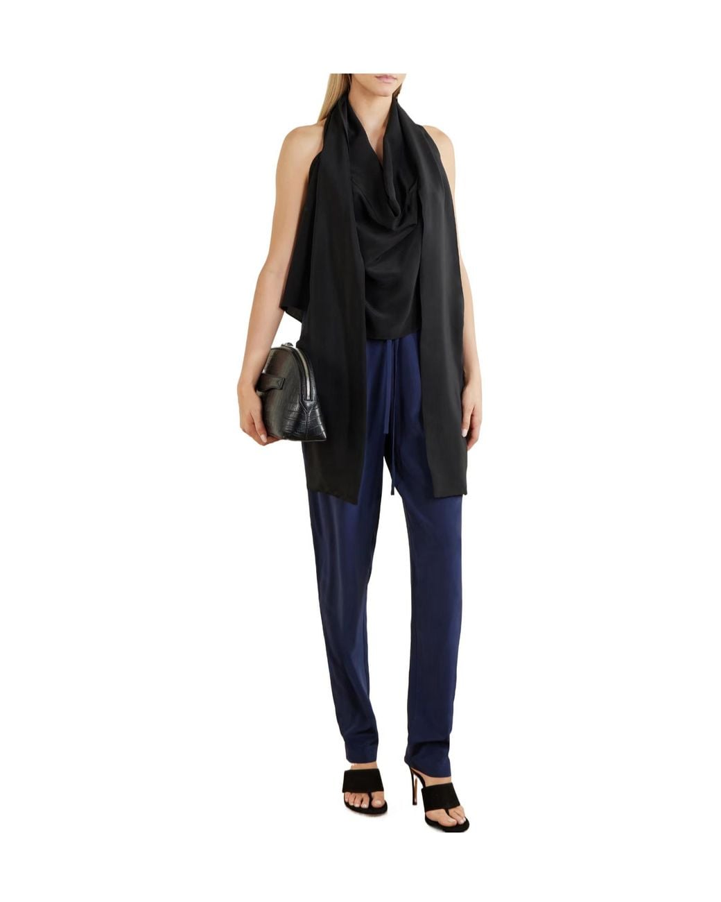 Sharon Wauchob Blue Drawstringwaist Casual Pants