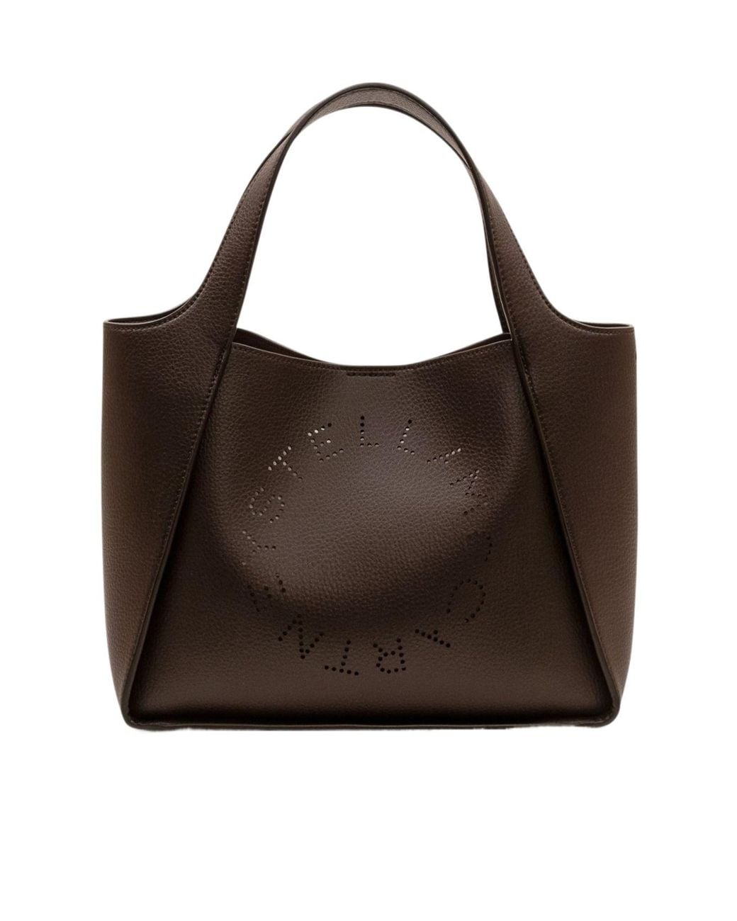 Stella McCartney Brown Logo Perforated Shoulder Bag