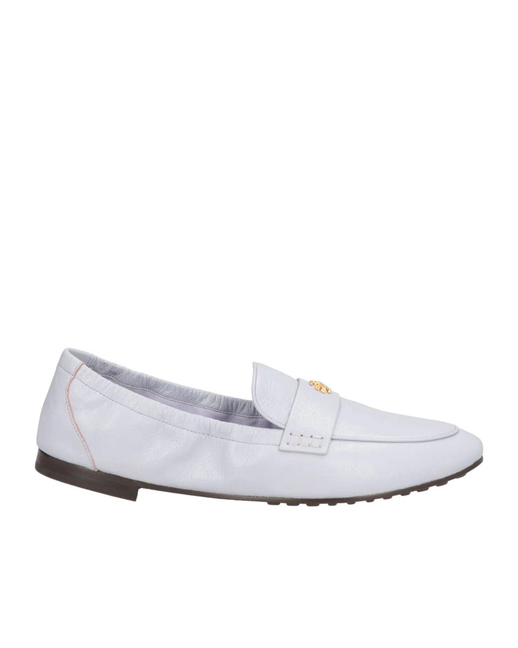 Tory Burch White Plain Colour Loafers