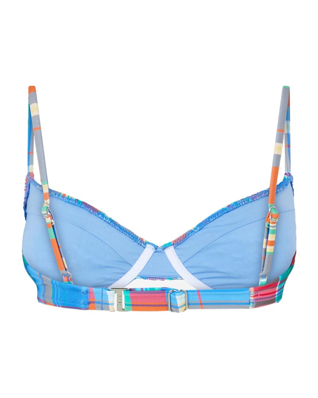 Polo Ralph Lauren Blue Pleated Printed Bikini Top