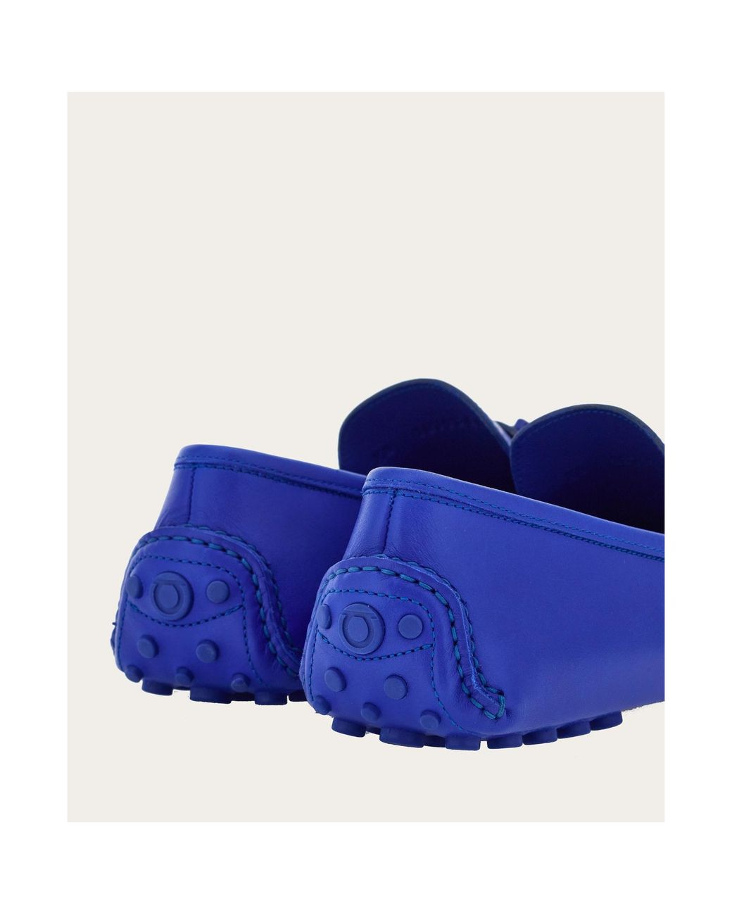 Ferragamo Blue Round-Headed Love Shoes for men