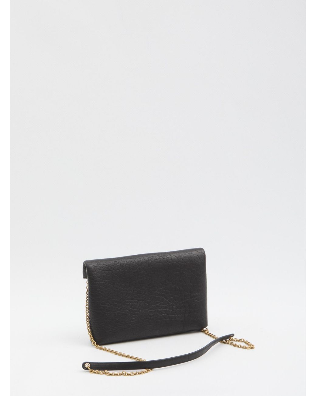Saint Laurent Black Cassandre Chain Pouch