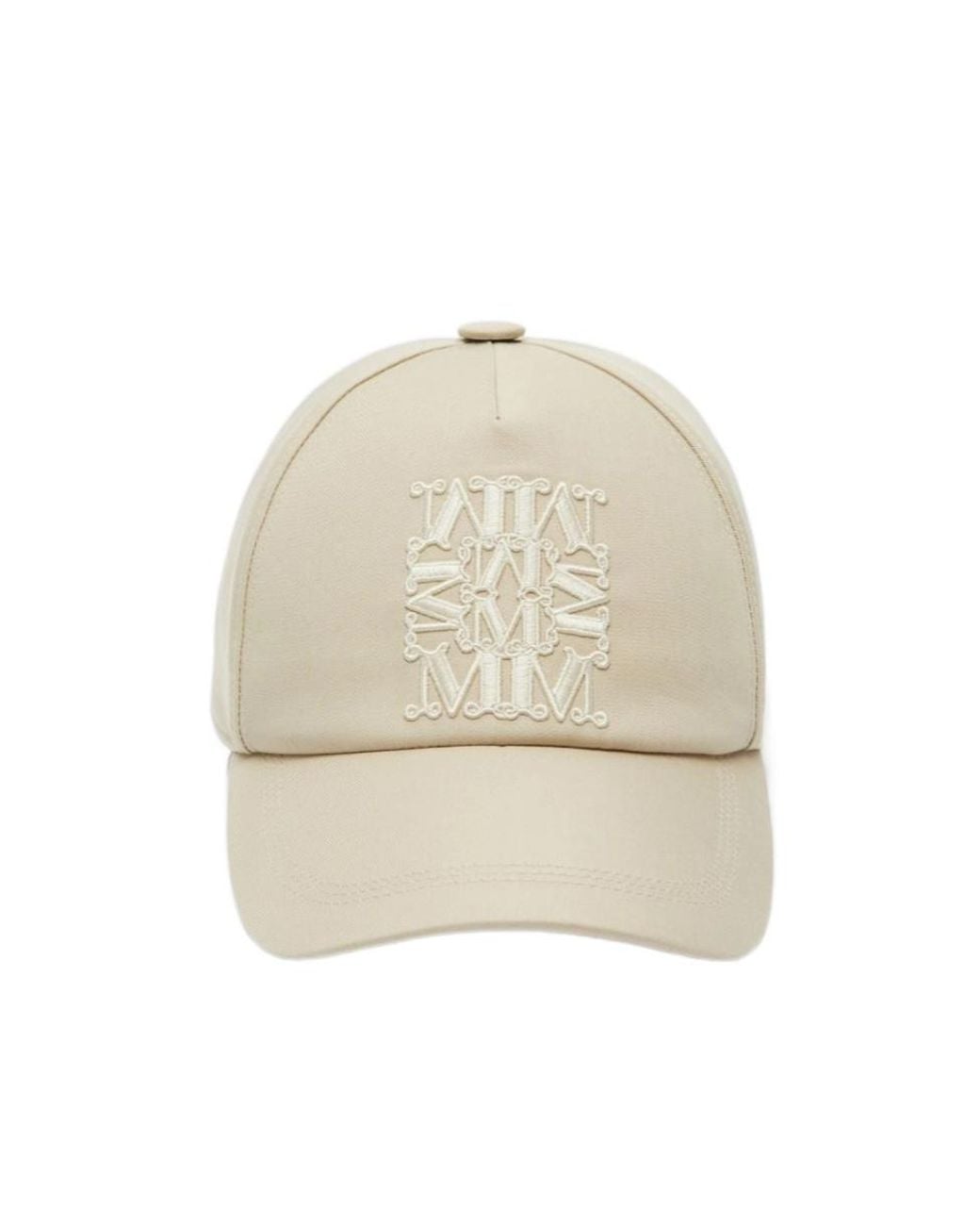 Max Mara Natural Mxasalmone Logo Embroidered Baseball Cap