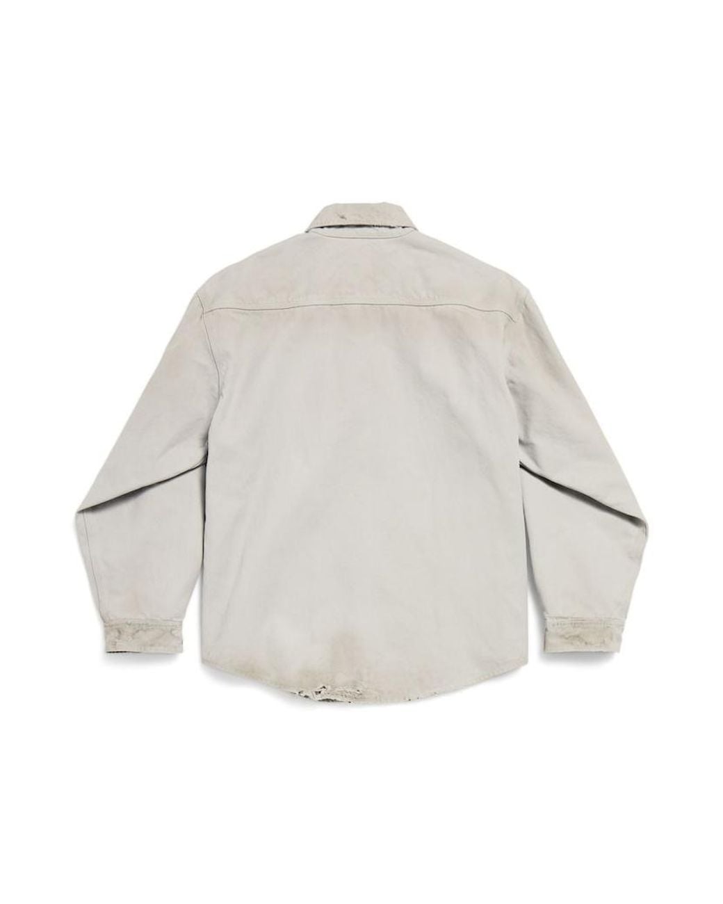 Balenciaga Gray Balenciag Collared Long-Sleeve Workwear Overshirt for men