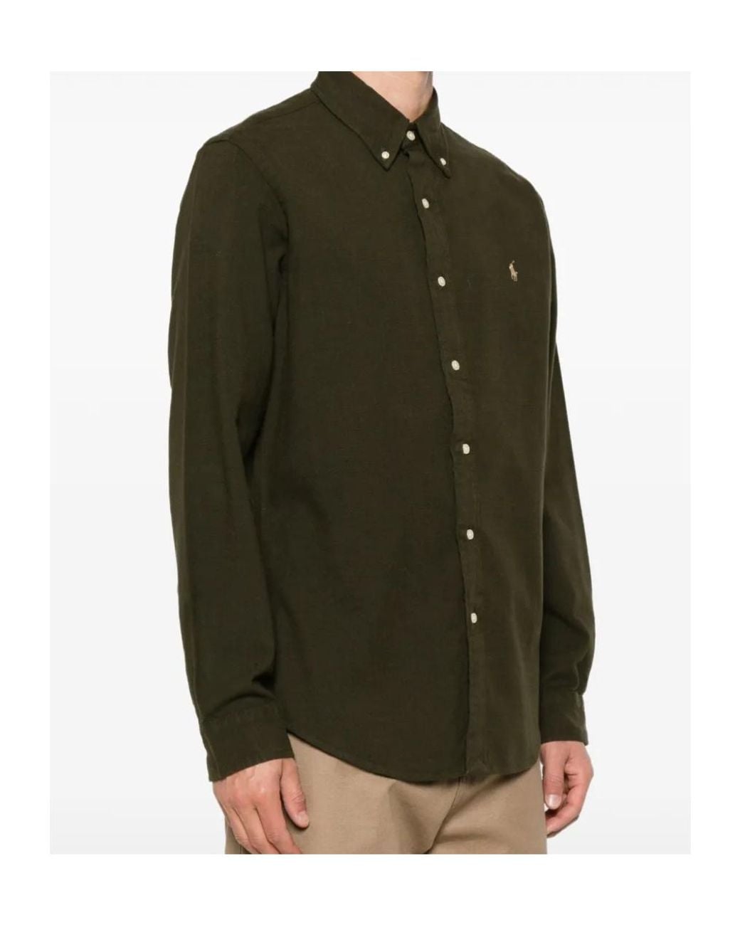 Polo Ralph Lauren Green Button-Down Collar Shirt for men