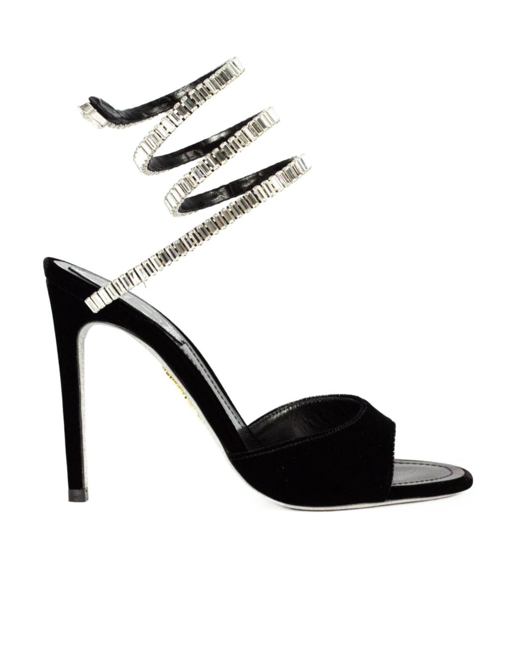Rene Caovilla Black René Caovilla Spark Velvet Sandals